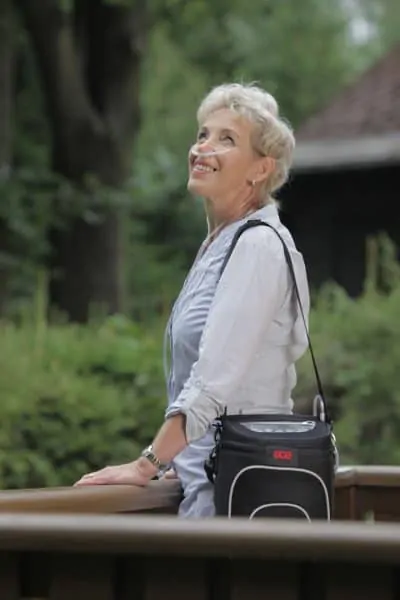 Embedded linux for medical devices - lady with portable oxgenator
