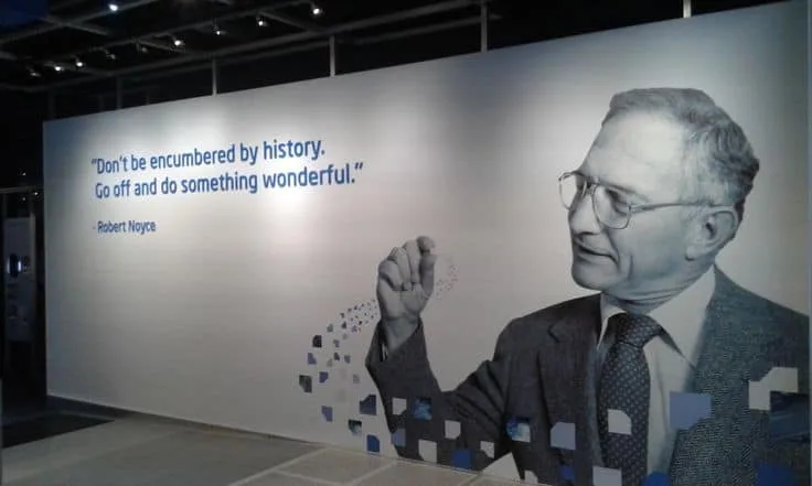 Robert Noyce Billboard at the Intel Museum. Dr Noyce died in 1990 Image credit Metavallon via Pinterest
