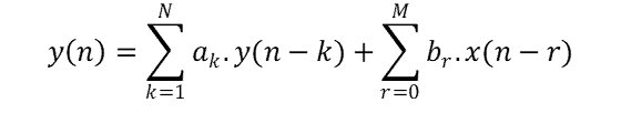 equation describing a IIR filter