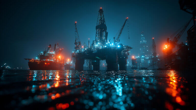 Oil rig at night L2